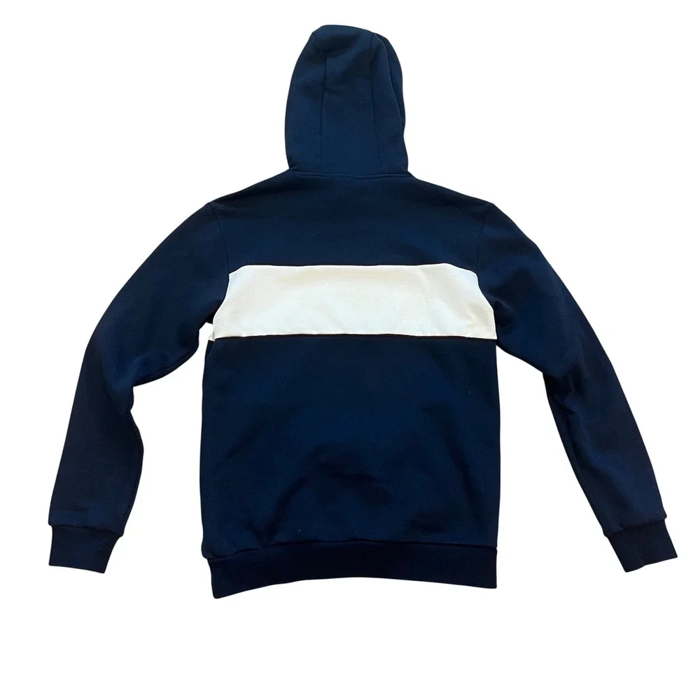 Adidas Originals Mens Navy Blue Trefoil Logo Stripe Pullover Hoodie Small S